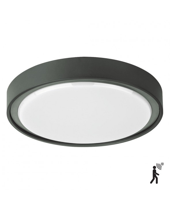 ΠΛΑΦΟΝΙΕΡΑ ΟΡΟΦΗΣ LED 15W 4283100 3000Κ ΜΕ ΑΙΣΘΗΤΗΡΑ ΚΙΝΗΣΗΣ  ΜΑΥΡΟ IP65