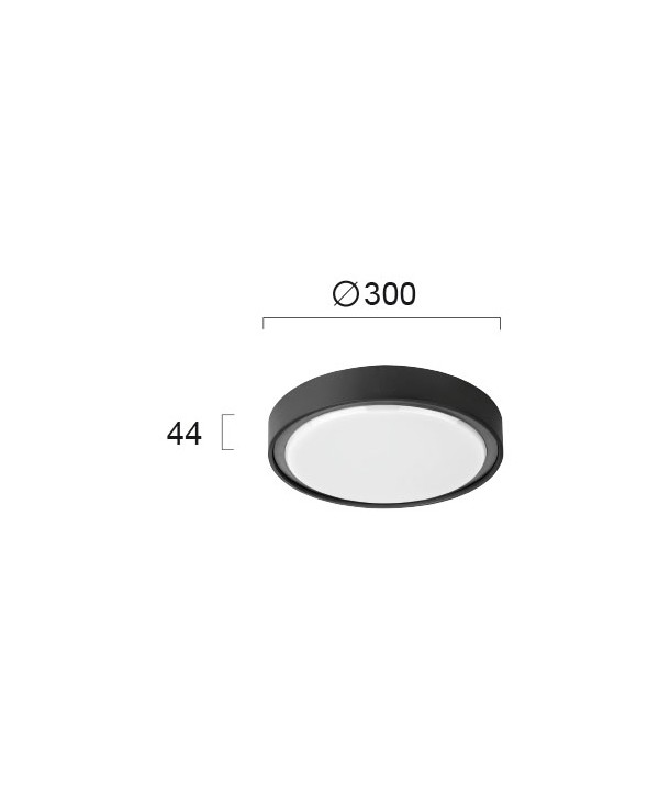 ΠΛΑΦΟΝΙΕΡΑ ΟΡΟΦΗΣ LED 15W 4283100 3000Κ ΜΕ ΑΙΣΘΗΤΗΡΑ ΚΙΝΗΣΗΣ  ΜΑΥΡΟ IP65