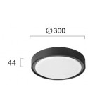 ΠΛΑΦΟΝΙΕΡΑ ΟΡΟΦΗΣ LED 15W 4283100 3000Κ ΜΕ ΑΙΣΘΗΤΗΡΑ ΚΙΝΗΣΗΣ  ΜΑΥΡΟ IP65