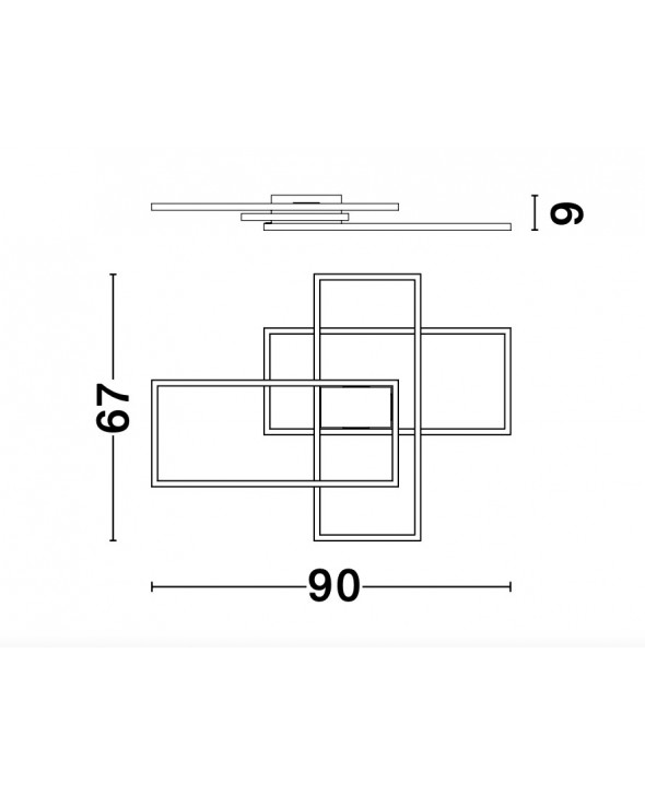 ΦΩΤΙΣΤΙΚΟ ΟΡΟΦΗΣ LED 55W 9508431 ΜΑΥΡΟ