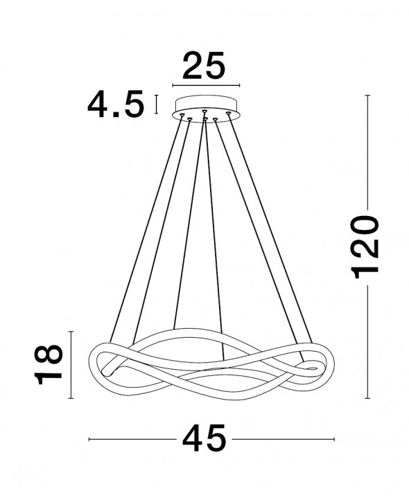 ΦΩΤΙΣΤΙΚΟ ΚΡΕΜΑΣΤΟ LED 27W 9348101 3000K ΜΑΥΡΟ