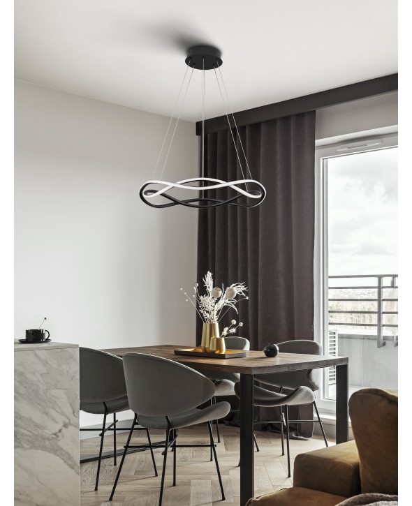 ΦΩΤΙΣΤΙΚΟ ΚΡΕΜΑΣΤΟ LED 27W 9348101 3000K ΜΑΥΡΟ