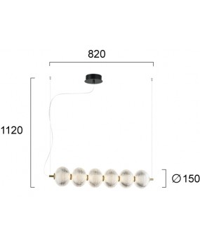 ΦΩΤΙΣΤΙΚΟ ΚΡΕΜΑΣΤΟ ΡΑΓΑ LED 23W  4297600 3000K ΔΙΑΦΑΝΟ-ΧΡΥΣΟ 2