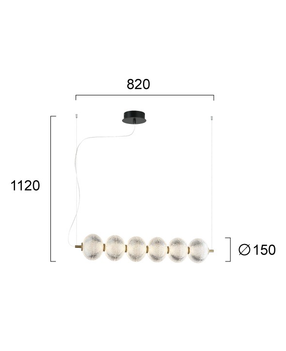 ΦΩΤΙΣΤΙΚΟ ΚΡΕΜΑΣΤΟ ΡΑΓΑ LED 23W  4297600 3000K ΔΙΑΦΑΝΟ-ΧΡΥΣΟ