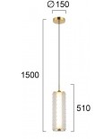 ΦΩΤΙΣΤΙΚΟ ΚΡΕΜΑΣΤΟ LED 18W 4294700 3000K ΔΙΑΦΑΝΟ-ΧΡΥΣΟ