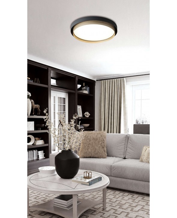 ΠΛΑΦΟΝΙΕΡΑ ΟΡΟΦΗΣ LED 40W 4292600 3000K ΜΑΥΡΟ-ΧΡΥΣΟ