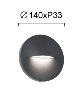 ΑΠΛΙΚΑ ΑΛΟΥΜΙΝΙΟΥ LED 3W 4298300 3000K ΑΝΘΡΑΚΙ IP65