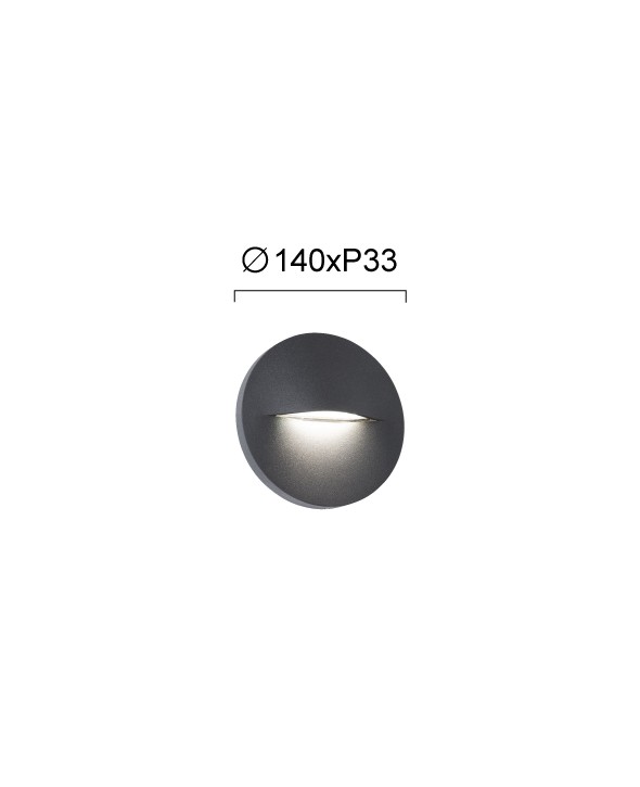 ΑΠΛΙΚΑ ΑΛΟΥΜΙΝΙΟΥ LED 3W 4298300 3000K ΑΝΘΡΑΚΙ IP65