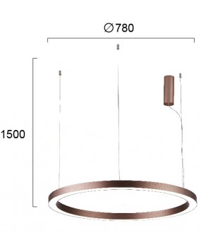 ΦΩΤΙΣΤΙΚΟ ΚΡΕΜΑΣΤΟ LED 60W 4244600 3000K ΜΕΤΖΑΛΛΙΚΟ ΚΑΦΕ