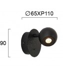 ΑΠΛΙΚΑ ΤΟΙΧΟΥ LED 3.3W 4270800 ΜΑΥΡΗ