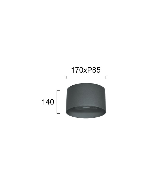 ΑΠ΄ΛΙΚΑ ΑΛΟΥΜΙΝΙΟΥ LED 11W 4295000 3000K ΑΝΘΡΑΚΙ IP54