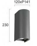 ΑΠΛΙΚΑ ΤΟΙΧΟΥ LED 20W 4310001 3000K-6500K ΑΝΘΡΑΚΙ ΙΡ65