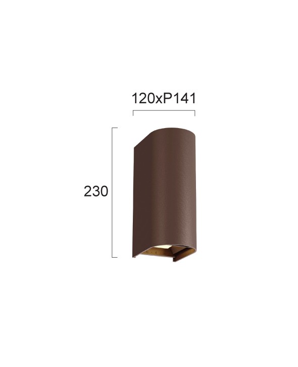 ΑΠΛΙΚΑ ΤΟΙΧΟΥ LED 20W 4310002 3000K-6500K ΚΑΦΕ ΙΡ65