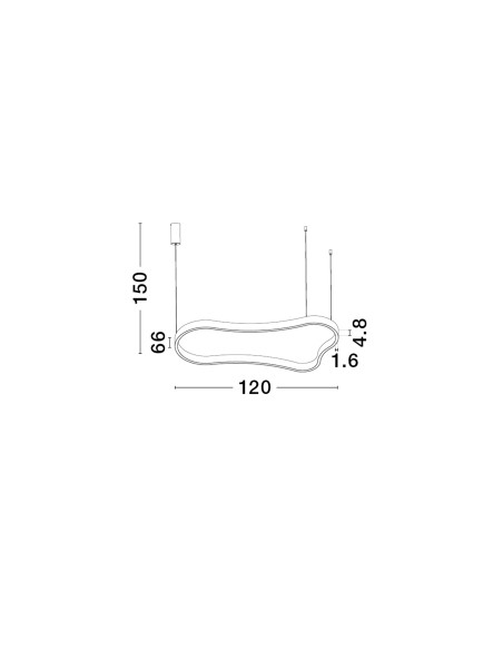 ΦΩΤΙΣΤΙΚΟ ΚΡΕΜΑΣΤΟ LED 61W 9345693 3000K ΜΑΥΡΟ TRIAC DIMMABLE