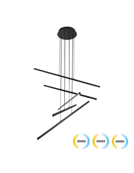 ΦΩΤΙΣΤΙΚΟ ΚΡΕΜΑΣΤΟ LED 60W 4301400 ΜΑΥΡΟ 3000Κ-4000Κ-6000Κ