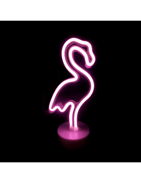 ΦΛΑΜΙΝΓΚΟ, 49 NEON LED ΛΑΜΠΑΚΙΑ ΜΕ ΜΠΑΤΑΡΙΑ (3xAA)/USB, ΡΟΖ, IP20, 16x10x28.5cm  X04497314