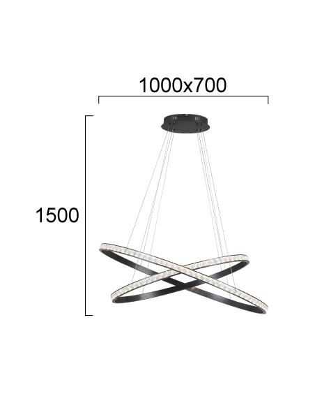 ΦΩΤΙΣΤΙΚΟ ΚΡΕΜΑΣΤΟ LED 69W 4323800 3000K ΜΑΥΡΟ