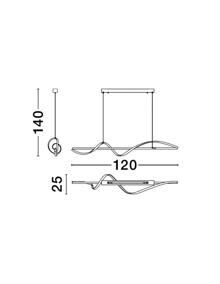 ΦΩΤΙΣΤΙΚΟ ΚΡΕΜΑΣΤΟ LED 26W 9001094 3000K DIMMABLE ΜΑΥΡΟ