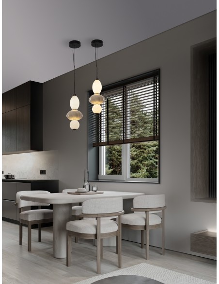 ΦΩΤΙΣΤΙΚΟ ΚΡΕΜΑΣΤΟ LED 18W 9009156 3000K ΚΕΡΑΜΙΚΟ ΜΠΕΖ ΟΠΑΛ ΓΥΑΛΙ