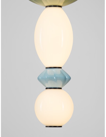 ΦΩΤΙΣΤΙΚΟ ΚΡΕΜΑΣΤΟ LED 23W 9009157 3000K ΚΕΡΑΜΙΚΟ ΠΡΑΣΙΝΟ-ΡΟΖ-ΜΠΛΕ  ΟΠΑΛ ΓΥΑΛΙ