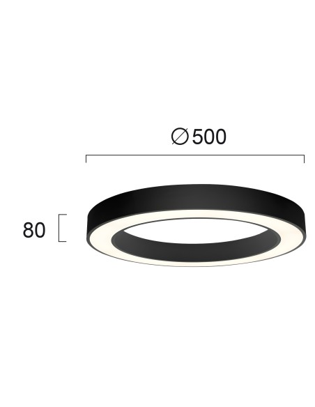 ΦΩΤΙΣΤΙΚΟ ΟΡΟΦΗΣ LED 38W 4214101 ΜΑΥΡΟ 3000Κ