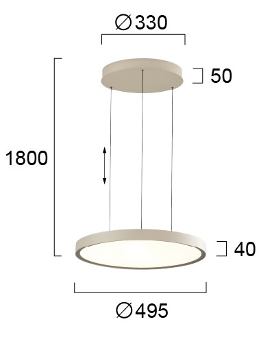 ΦΩΤΙΣΤΙΚΟ ΚΡΕΜΑΣΤΟ LED 76W 4329500 3000K ΜΠΕΖ ΜΑΤ