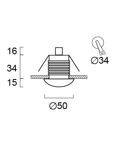 ΣΠΟΤ ΧΩΝΕΥΤΟ LED 3W 4269800 3000K ΙΡ67 ΑΛΟΥΜΙΝΙΟ