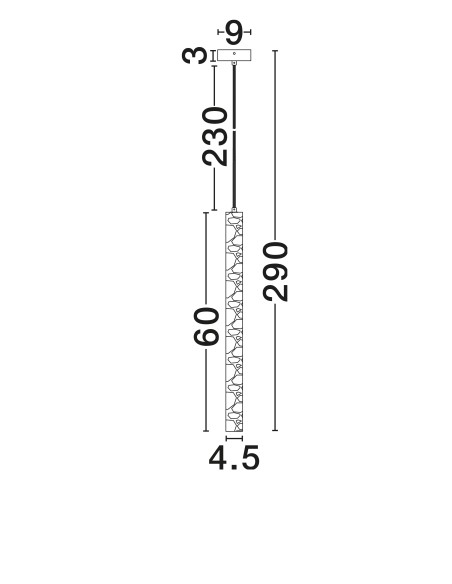 ΦΩΤΙΣΤΙΚΟ ΚΡΕΜΑΣΤΟ LED 9019801 3W 3000K ΦΥΣΙΚΟ ΧΡΩΜΑ