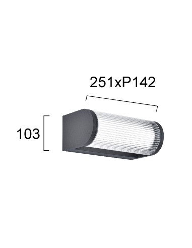 ΑΠΛΙΚΑ LED 12W 4336400 3000K ΑΝΘΡΑΚΙ ΙΡ65