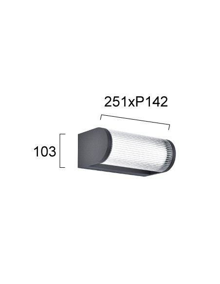 ΑΠΛΙΚΑ LED 12W 4336400 3000K ΑΝΘΡΑΚΙ ΙΡ65