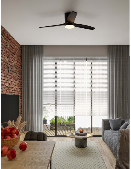 ΑΝΕΜΙΣΤΗΡΑΣ ΟΡΟΦΗΣ 9952372 LED 18W CCT 3000K-4000K-6500K ΜΑΥΡΟΣ