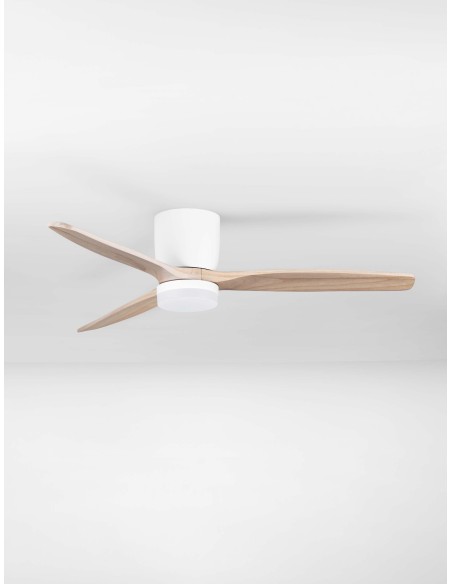 ΑΝΕΜΙΣΤΗΡΑΣ ΟΡΟΦΗΣ 9952376 LED 18W CCT 3000K-4000K-6500K ΛΕΥΚΟΣ ΜΕ ΦΥΣΙΚΟ ΞΥΛΟ