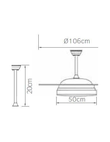 ΑΝΕΜΙΣΤΗΡΑΣ ΟΡΟΦΗΣ LED 60W 42'...