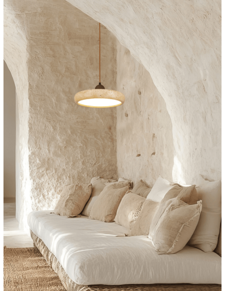 ΦΩΤΙΣΤΙΚΟ ΚΡΕΜΑΣΤΟ LED 22W 25419 3000K ΦΥΣΙΚΗ ΠΕΤΡΑ ΚΑΦΕ ΞΥΛΟ