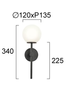 ΑΠΛΙΚΑ 4344001 ΟΠΑΛ ΓΥΑΛΙ ΜΕ ΒΑΣΗ ΜΑΥΡΗ  IP44 2