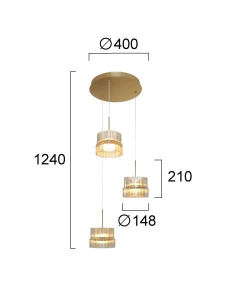 ΦΩΤΙΣΤΙΚΟ ΚΡΕΜΑΣΤΟ LED 34W 4346300 3000K ΜΕΛΙ-ΟΞΥΝΤΕ
