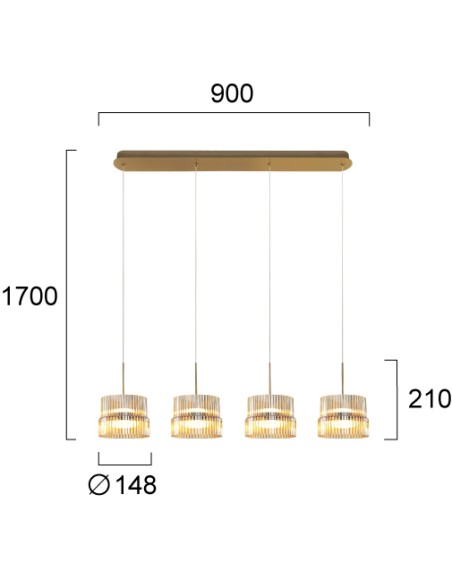 ΦΩΤΙΣΤΙΚΟ ΚΡΕΜΑΣΤΟ ΡΑΓΑ LED 46W 4346400 3000K ΜΕΛΙ -ΟΞΥΝΤΕ
