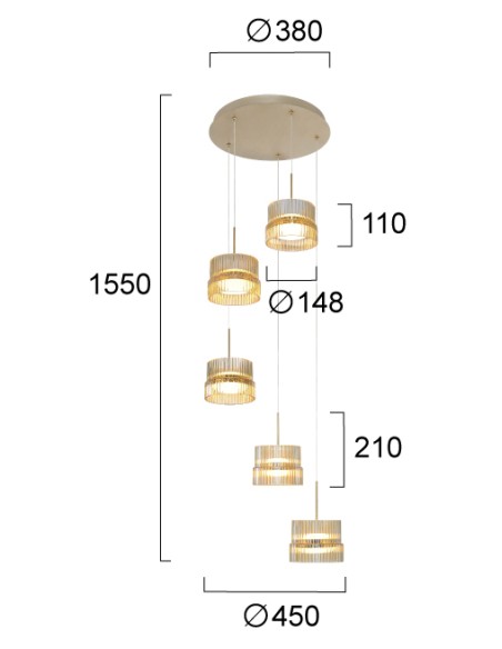 ΦΩΤΙΣΤΙΚΟ ΚΡΕΜΑΣΤΟ LED 57W 4346500 3000K ΜΕΛΙ -ΟΞΥΝΤΕ