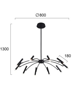 ΦΩΤΙΣΤΙΚΟ ΚΡΕΜΑΣΤΟ LED 4309000 45W 3000K ΜΕΤΑΛΛΙΚΟ ΜΑΥΡΟ 2
