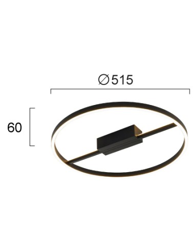 ΦΩΤΙΣΤΙΚΟ ΟΡΟΦΗΣ LED 4348400 36W 3000K ΜΑΥΡΟ