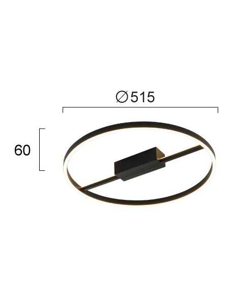 ΦΩΤΙΣΤΙΚΟ ΟΡΟΦΗΣ LED 4348400 36W 3000K ΜΑΥΡΟ