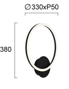 ΑΠΛΙΚΑ LED 4324300 15W 3000K ΜΑΥΡΗ 2