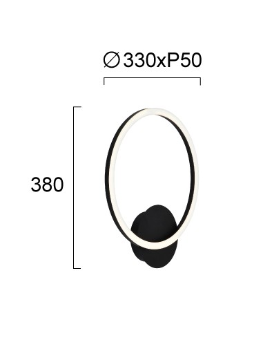 ΑΠΛΙΚΑ LED 4324300 15W 3000K ΜΑΥΡΗ