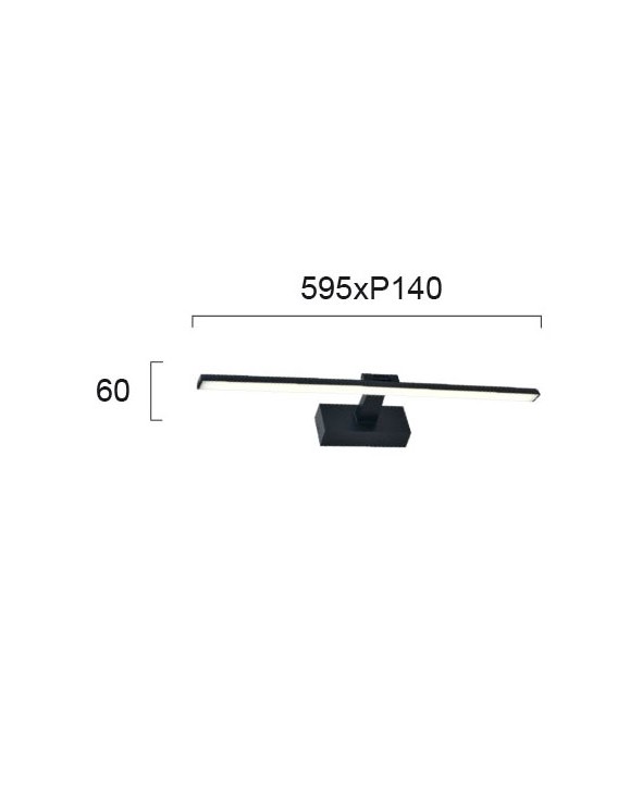 ΑΠΛΙΚΑ LED 12W  4234901 3000K ΜΑΥΡΟ ΜΑΤ