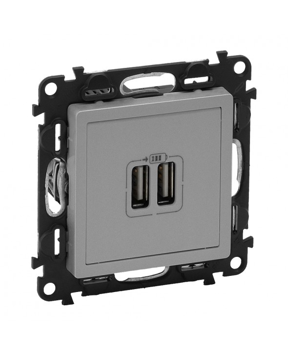 ΜΗΧΑΝΙΣΜΟΣ ΠΛΑΚΙΔΙΟ ΠΡΙΖΑΣ 2USB 753312 VALENA LIFE ΑΛΟΥΜΙΝΙΟ