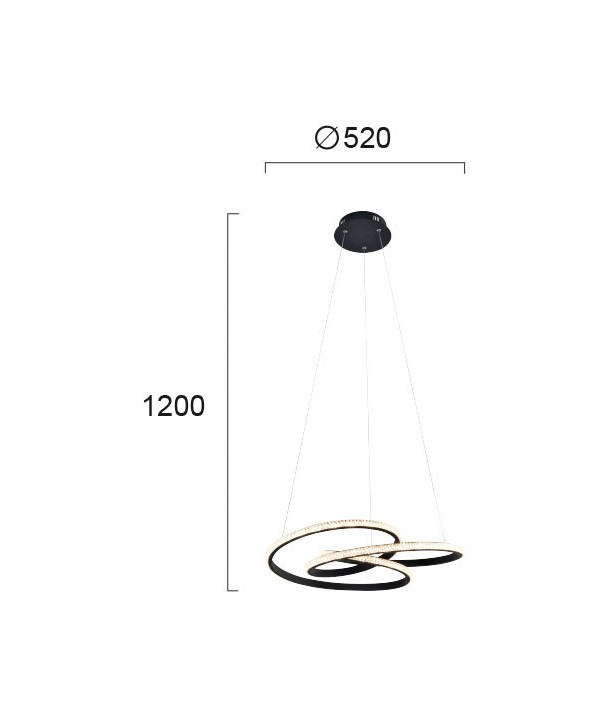ΦΩΤΙΣΤΙΚΟ ΚΡΕΜΑΣΤΟ LED 40W 4247600 3000K ΜΑΥΡΟ