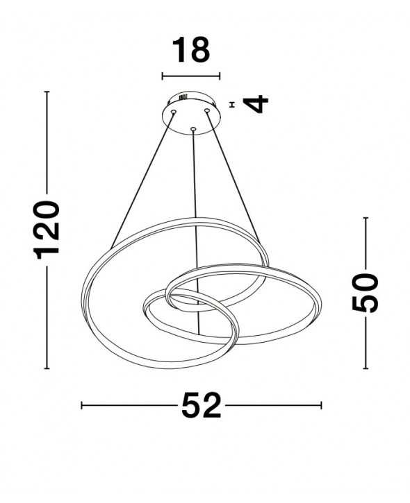 ΦΩΤΙΣΤΙΚΟ ΚΡΕΜΑΣΤΟ LED 43W 9147112 3000K ΜΑΥΡΟ