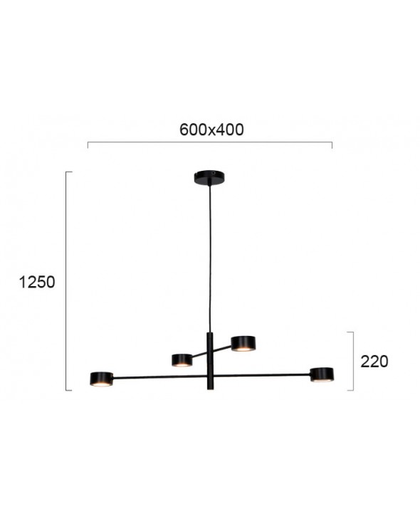 ΦΩΤΙΣΤΙΚΟ ΚΡΕΜΑΣΤΟ LED 20W 4258100 3000K ΜΑΥΡΟ