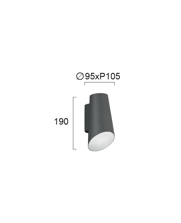 ΑΠΛΙΚΑ ΤΟΙΧΟΥ LED 10W 4260500 3000Κ ΑΝΘΡΑΚΙ
