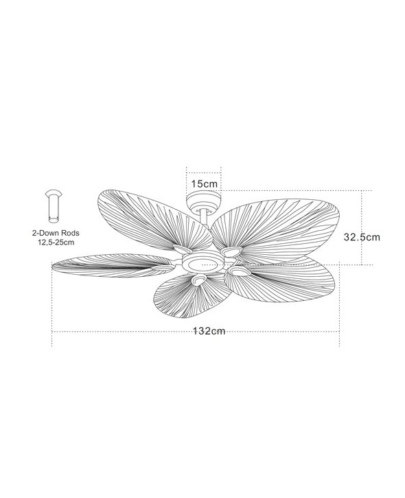 ΑΝΕΜΙΣΤΗΡΑΣ ΟΡΟΦΗΣ 52'' / 132 cm ΦΥΣΙΚΟ ΦΥΛΛΟ ΦΟΙΝΙΚΑ 19139